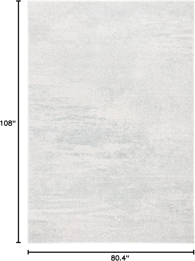 SAFAVIEH Evoke Collection 6'7" x 9' Ivory / Sage EVK272B Modern Abstract Non-Shedding Living Room Bedroom Dining Home Office Area Rug