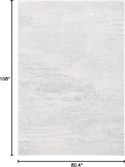 SAFAVIEH Evoke Collection 6'7" x 9' Ivory / Sage EVK272B Modern Abstract Non-Shedding Living Room Bedroom Dining Home Office Area Rug