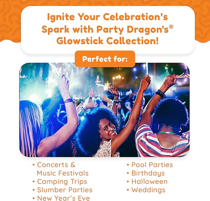 Glow Fever Glowsticks Bulk 1200pcs Party Pack includes 600 8" Glow Sticks and 600 connectors, Bracelets and Necklaces, DIY Costume , Light Sticks, for Concert, Wedding and Birthday, Green