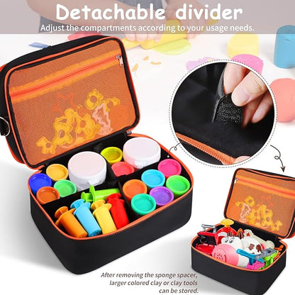 Hard Travel Case for Modeling Compound, Carrying Case for Playdough Set Portable Playdough Storage Organizer Container for Dough Art Clay Tool Kit, Bag Only