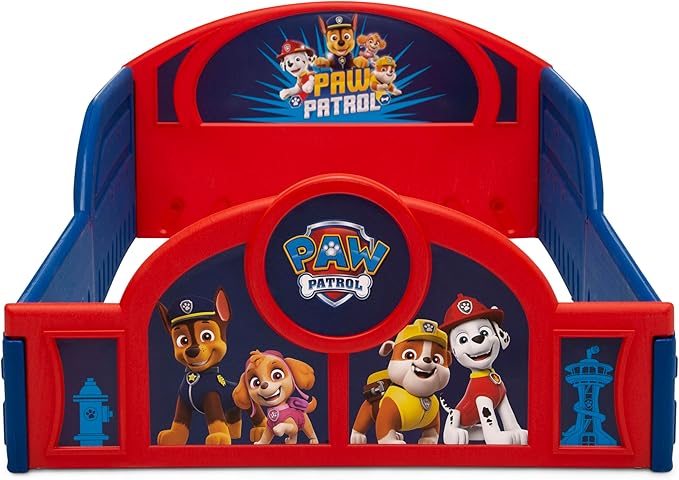 Delta Children - PAW Patrol 4-Piece Toddler Room-in-a-Box Set – Includes Sleep and Play Toddler Bed, Table, 1 Chair and Toy Box, Blue