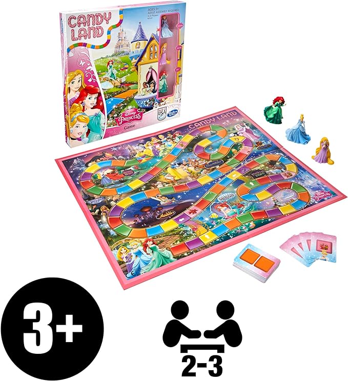 Hasbro Gaming Candy Land Disney Princess Edition Board Game | Preschool Games for 2-3 Players | Family Games for Kids | Easter Gifts for Boys & Girls | Ages 3+ (Amazon Exclusive)