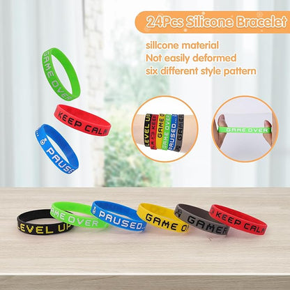 Invisible Ink Pens Notebook Silicone Bracelet Video Game Party Favors Birthday Supplies for Kids Bags for Secret Message Valentine's Day 72 Pcs Game On Stuffer Gifts Spy Pen Party Favors for Kids 8-12