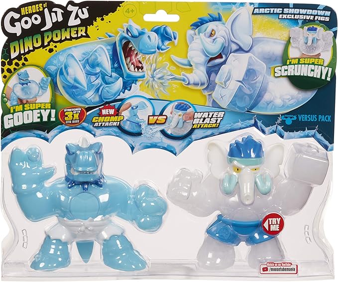 Heroes of Goo Jit Zu Dino Power Versus Pack Versus Pack - 2 Action Figures - Artic Showdown - Tyro Vs Gigatusk