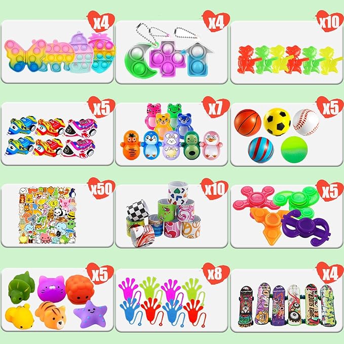 117 Pack Party Favors Toy Assortment Bundle for Kids,Birthday Bag Fillers Stocking Stuffers,Carnival Prizes School Classroom Rewards Treasure Box Toys Pinata Stuffers Goodie Bags Bulk Toys
