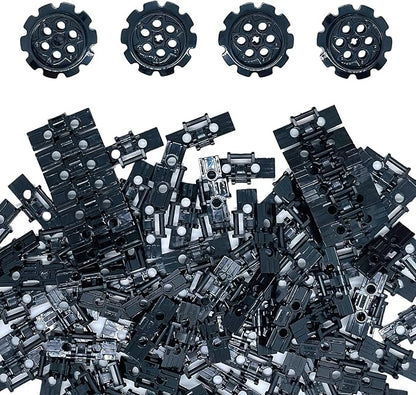 108Pcs Technical Parts Tank Track Wheels Treads Chain Links Motorcycle Car Accessories Building Blocks Toys for 6-12 Years Old Boys Kids Gift Tight fit Major Brands