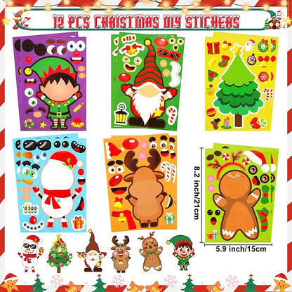 Christmas Party Favors 87 PCS Christmas Squishy Toys Slap Bracelets LED Rings Plastic Stamps Silicone Bracelets DIY Stickers Gift Bags for Kids Christmas Party Gift Exchange Goodie Bags Fillers