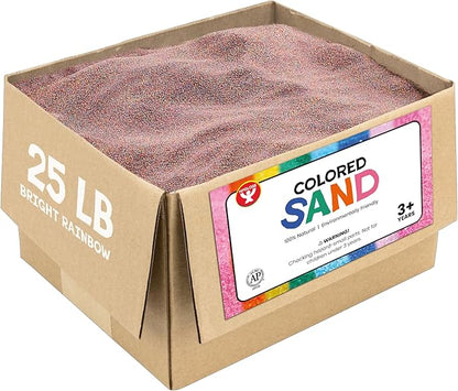 Hygloss Colored Play Sand – 25 lb Bright Rainbow Craft Sand for Sand Art, Christmas Decorations, DIY Projects, Classroom Activities, and Plant Décor – Fine, Non-Toxic Sand, Safe for Kids Ages 3+