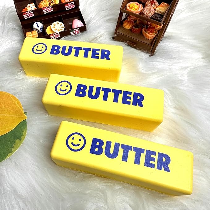 Midou Slow Rising Dumpling Squishy Butter Squeeze Toy Sensory Stress Relief Squishies Soft & Stretchy Fidget Toys for Anxiety Relief Party Favors 1Pcs(Dumpling Squishy Butter Smile Face)