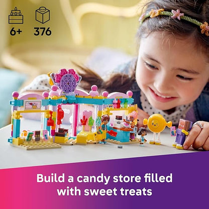 LEGO Friends Heartlake City Candy Store Building Toy - Pretend Play Set for Kids, Girls and Boys, Ages 6+ - with 2 Minidolls, a Micro-Doll, and a Cat Figure - Gift Idea for Birthday - 42649