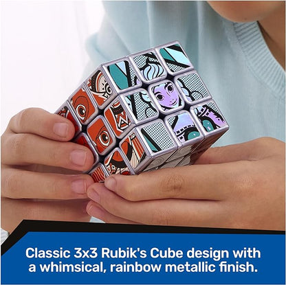 Rubik’s Cube, Disney 100th Anniversary Metallic Platinum 3x3 Cube, Fidget Toys Adults, Mickey Mouse Toys, Disney Toys for Adults & Kids Ages 8+