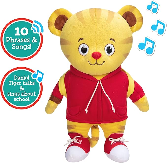 Daniel Tiger's Neighborhood Plush Daniel Tiger Back to School Feature Plush with Tigey and Backpack Featuring Music, Sounds, and Phrases!