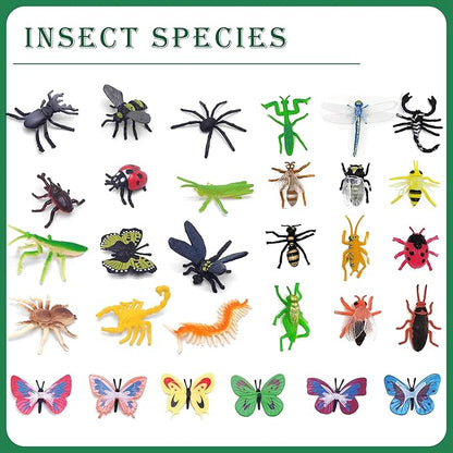 102 Pack Mini Bug Toys, Realistic Insect Toys Figures for Kids,Fake Plastic Bugs for Education Themed Insect Party, Classroom Reward, Gardening Decoration