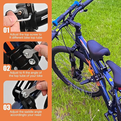 Kids Bike Seat Child Bike Seat Front Mount Toddler Bike Seat for 2-5 Years Child Bicycle Seats with Foot Pedals Compatible with All Adult Mountain Bikes