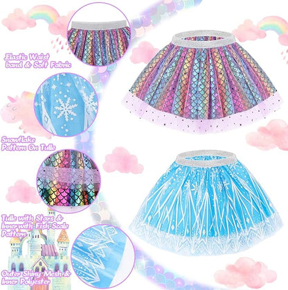 Princess Dress Up Shoes, Jewelry Princess Toys Pretend Role Play with 2 Pairs of Shoes, Skirt, Purse, Princess Dress Up Clothes for Little Girls Princess Gifts Toys for Girls Age 3 4 5 6 Year Old