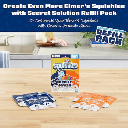 Elmer’s Squishies Kids’ Activity Kit, DIY Squishy Toy Kit Creates 2 Mystery Characters, 12 Piece Kit