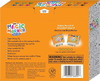 BIC Magic Marker, Flexible Brush Tip (4.5 mm), Assorted Colors, Kids Coloring, 36-Count