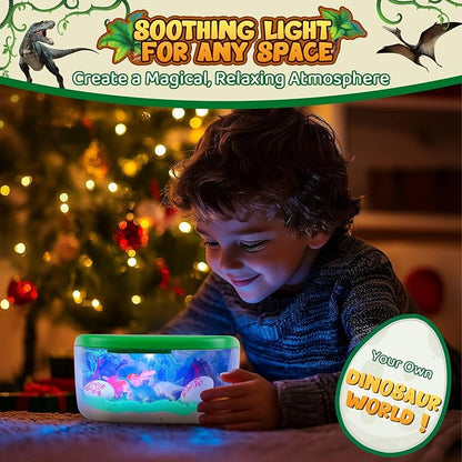 Dinosaur Terrarium Kit Gifts for Kids - DIY Night Light Up with Remote - Dinosaur Toys Arts and Crafts for Boys Fun Christmas Birthday Gifts for Ages 4 5 6 7 8 9 10 + Year Old Easter Dino Science Kits