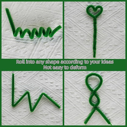 Qirimoi Green Pipe Cleaners Craft Pipe Cleaners Bulk Pipecleaners Crafts Supplies，200Pcs Green