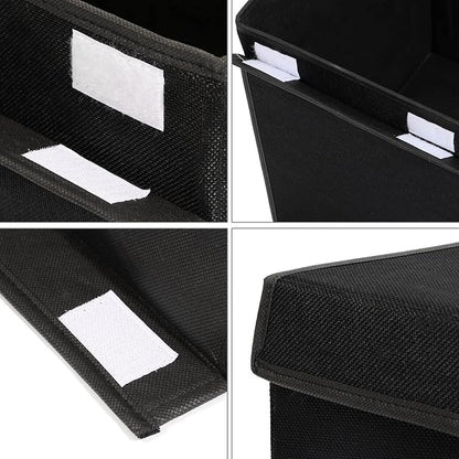 popoly Large Toy Box Chest Storage with Flip-Top Lid, Collapsible Kids Storage Boxes Container Bins for Toys, Playroom Organizers, 25"x13" x16" (Linen Black)