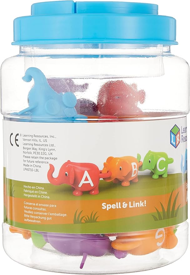 Learning Resources Snap-n-Learn ABC Elephants, Educational Toys, Alphabet Elephant Toy, Fine Motor Toys, Counting and Sorting Toys, Ages 2+