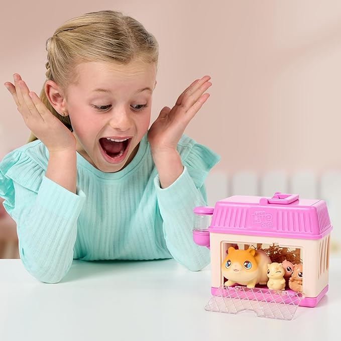 Little Live Pets Mama Surprise Minis Hamster, Care for Your Mama Hamster or Mama Bunny in Their Hutch to Reveal 2, 3, or 4 Mini Babies