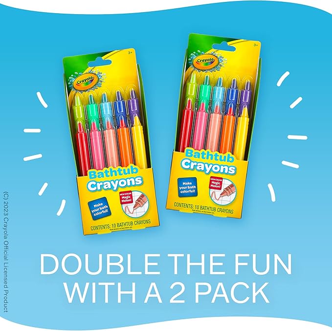 Crayola Taste Beauty Bathtub Markers, Washable Markers for Kids’ Bath Time, 2 pack Bundle