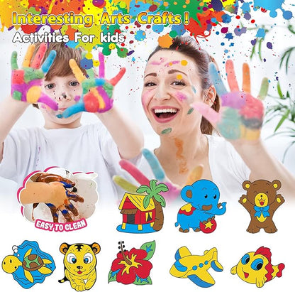 CAPKIT 36Pcs Suncatcher Kits for Kids, Window Art Kids Crafts, 11 Paints for Creative DIY, Arts and Crafts Gift for Kids Children 4-8