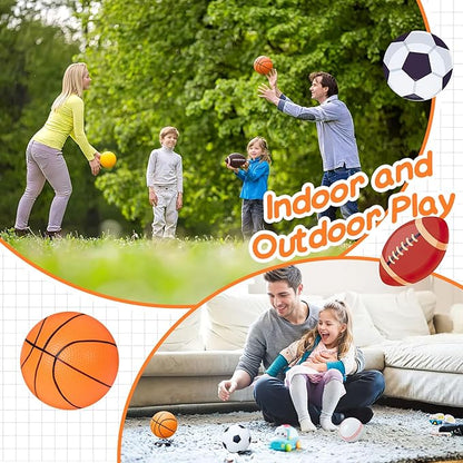 LovesTown Sports Balls for Kids, 5 Pack Inflatable Playground Balls Rubber Kickballs Dodgeballs with Duffle Bag, for Kids Toddlers Indoor Outdoor Toys