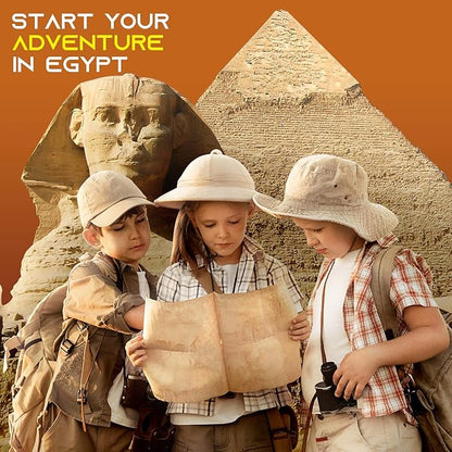 Pyramids Dig Kit, Ancient Egyptian Civilization Civilization Excavation Set Including Mummy Case Sun God Great Sphinx and More, STEM Science Educational Toys Archaeology Gifts for Boys & Girls