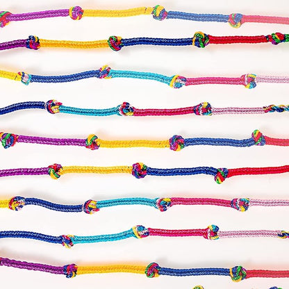 60 Pcs Friendship Bracelets Bulk Handmade Braided Bracelets Colorful String Thread Bracelets Friendship Cords Strand Bracelet for Kids Girls Women Teen Party Favors Supplies