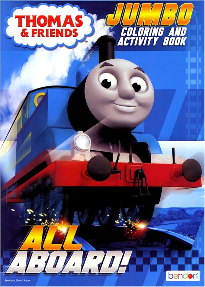 Thomas The Train Coloring Book with Thomas and Friends Stickers Bundle with Thomas The Train Stickers and 2-Sided Door Hanger