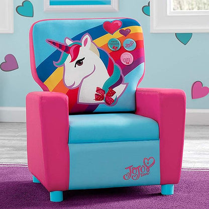 Delta Children High Back Upholstered Chair, pink and skyblue