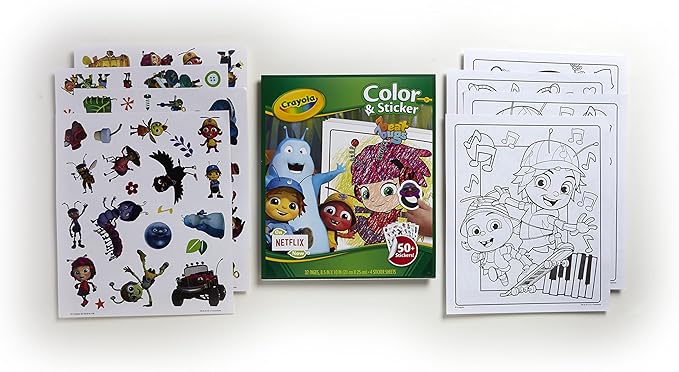Crayola Beat Bugs Color & Sticker Book, Gift for Kids, Age 3, 4, 5, 6