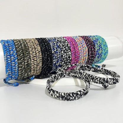 12 pcs Braided Friendship Bracelets for Teen Girls Woven Paracord Bracelets Set Valentines Exchange Gifts Easter Basket Fillers for Teen Teenager Birthday Christmas Party Favors