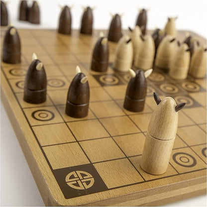 Hnefatafl, Two Player Strategy Game with Wooden Game Board, for Kids and Adults