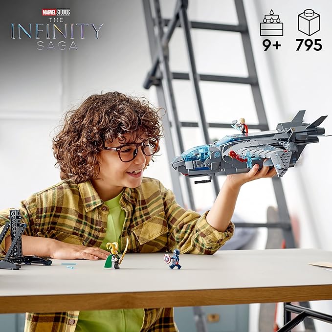 LEGO Marvel The Avengers Quinjet 76248, Spaceship Building Toy Set with Thor, Iron Man, Black Widow, Loki and Captain America Minifigures, Infinity Saga