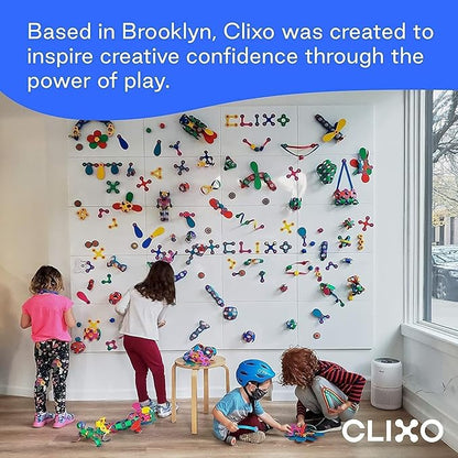 Clixo Rainbow Max 54 Piece Pack - Flexible, Durable, Imagination-Boosting Magnetic Building Toy- Modern, Modular Designs for Hours of STEM Play. A Multi-Sensory Magnet Toy, Travel Friendly. Ages 4-99