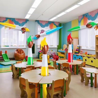 43.3 Inch Giant Inflatable Paint Brushes Large Blow up Colored Paintbrushes Set Art Paint Brushes for Kids Summer Birthday Party Favor Decoration Back to School Classroom, 4 Color