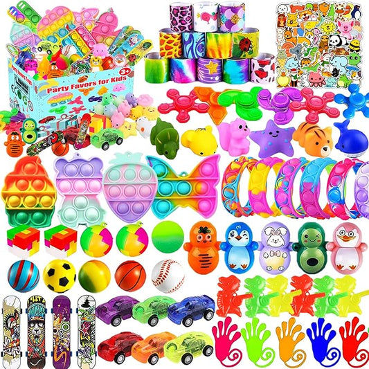 120 Pcs Party Favors for Kids, Treasure Box Toys for Classroom, Goodie Bag Stuffers, Pinata Filler, Treasure Cheast for Kids Prizes, Carnival Prizes Box Toys, Return Gifts for Kids Birthday 4-8-12