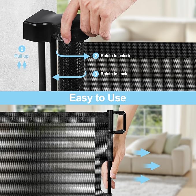 168 Inch Retractable Dog Gates for The House Extra Wide Baby Gates Extra Wide Dog Gate for The House Extra Long Baby Gates Indoor Extra Long Pet Gate Extra Wide Outdoor Gate Extra Wide Indoor Gate