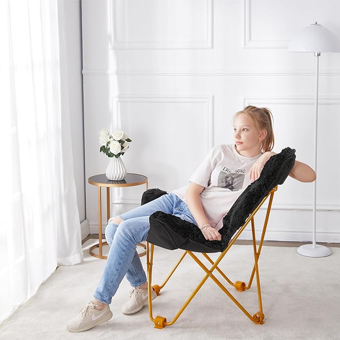 Urban Lifestyle Mongolian Butterfly Chair, Black