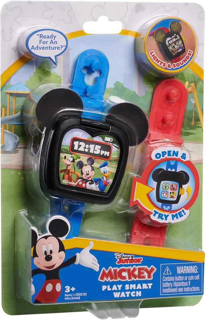 Disney Junior Mickey Mouse Funhouse Toy Watch for Kids with Lights and Sounds, Officially Licensed Kids Toys for Ages 3 Up by Just Play