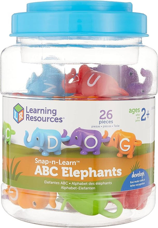 Learning Resources Snap-n-Learn ABC Elephants, Educational Toys, Alphabet Elephant Toy, Fine Motor Toys, Counting and Sorting Toys, Ages 2+