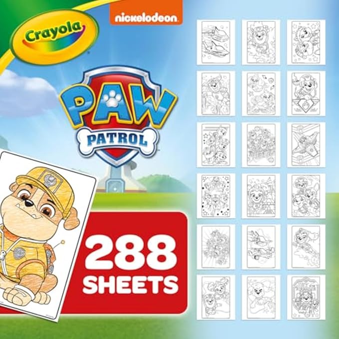 Crayola PAW Patrol Coloring Book (288pgs), Kids Coloring Book Pages & Stickers, PAW Patrol Gift, Travel Activity, Toddler Toys, 3+