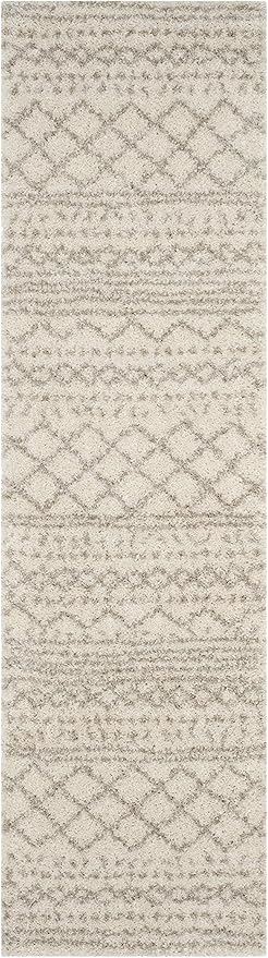 SAFAVIEH Arizona Shag Collection 2'3" x 16' Ivory/Beige ASG741A Moroccan Non-Shedding 1.6-inch Thick Living Room Dining Entryway Foyer Hallway Runner Rug