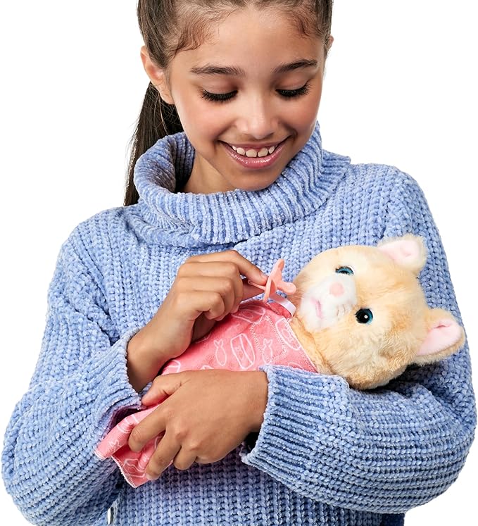 Little Live Pets - Cozy Dozys: Ginger The Kitty | Interactive Plush Toy Kitty. 25+ Sounds and Reactions. Magical Eye Movement. Blanket, Pacifier and Batteries Included. for Kids Ages 4+