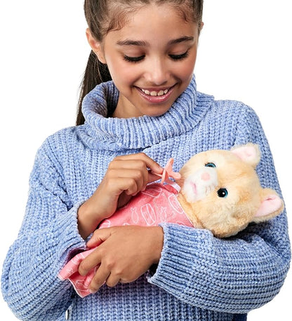 Little Live Pets - Cozy Dozys: Ginger The Kitty | Interactive Plush Toy Kitty. 25+ Sounds and Reactions. Magical Eye Movement. Blanket, Pacifier and Batteries Included. for Kids Ages 4+