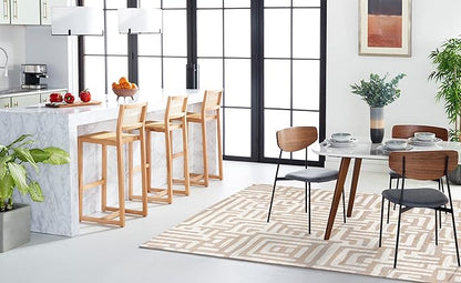 SAFAVIEH Amsterdam Collection Accent Rug - 3' x 5', Ivory & Mauve, Modern Abstract Design, Non-Shedding & Easy Care, Ideal for High Traffic Areas in Entryway, Living Room, Bedroom (AMS106A)