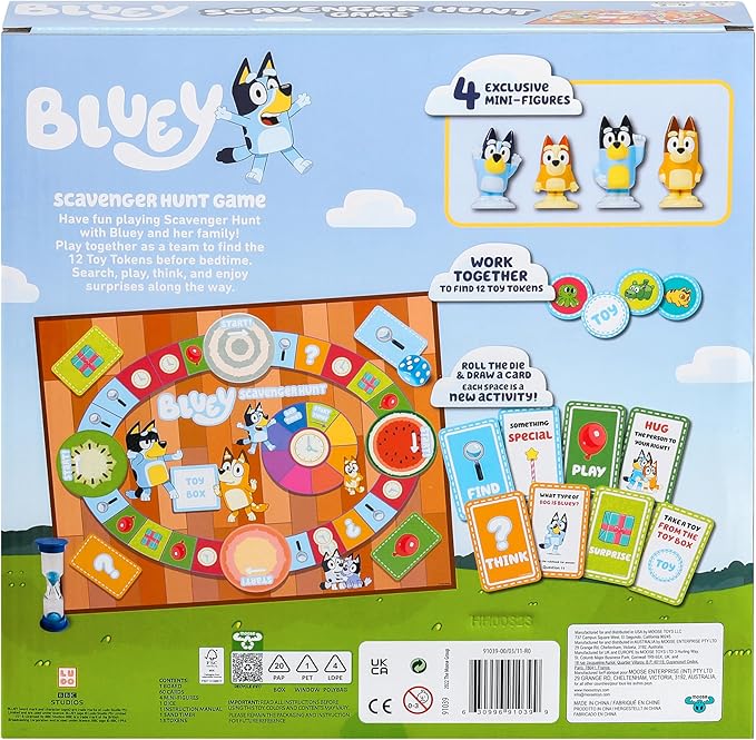 Bluey Scavenger Hunt Game. A Fun Board Game Full of Fun Activities to Perform, Things to Find and Questions About to Answer